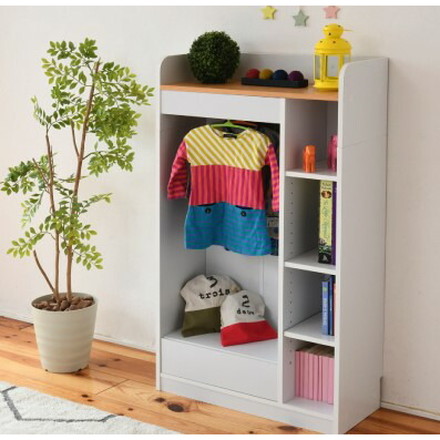 ハンガーラック マルチラック スリム 洋服 収納 幅70 奥行29 本棚 4段 ジュニアラック 収納棚