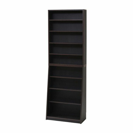 1cmピッチ 薄型 大容量 文庫本ラック 幅60 本棚 リビング収納 木製 収納家具 本収納 コミック CD DVD