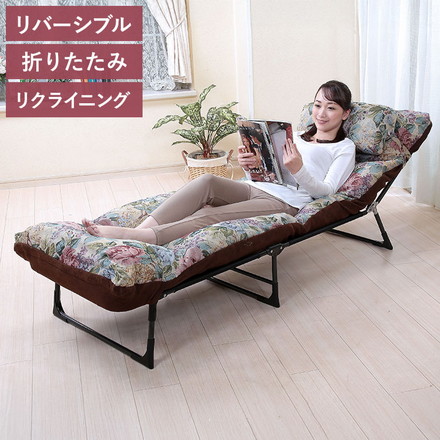 折りたたみベッド 完成品 簡易ベッド リバーシブルごろ寝布団付きベッド コンパクト ベッド 小さい 小型