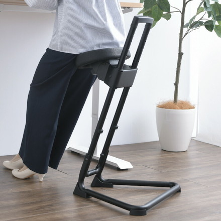 スタンディングワークサポートチェア 高さ11段階調整 ワーキングチェア ハイチェア 座面角度調整 高さ調整 安定