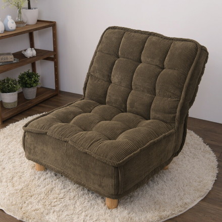 パーソナルソファ 1人用 ソファ コーデュロイ ポケットコイル入り 4段階リクライニング リクライニングソファ
