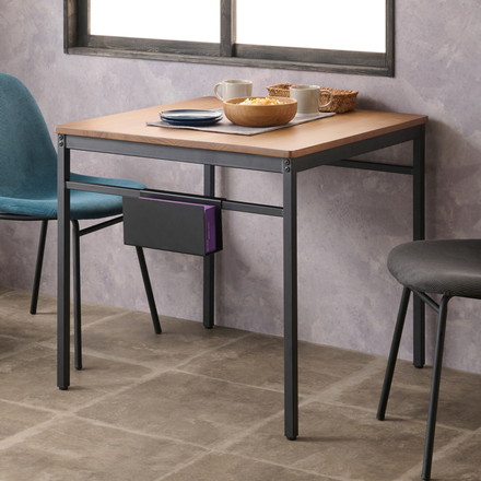 ダイニングテーブル 幅75cm 2人掛け 2人用 天然木 木製 スチール脚 北欧