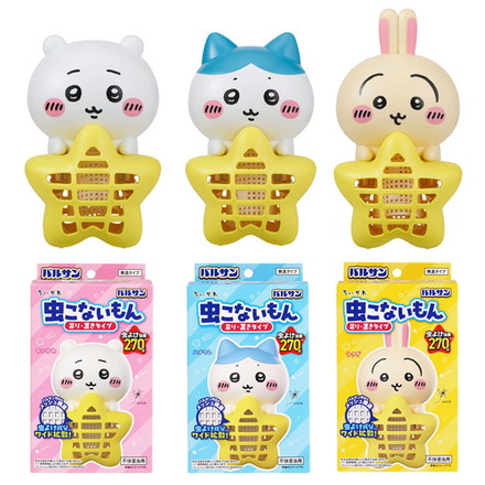 【単品】バルサン ちいかわ 虫こないもん 吊り・置きタイプ 虫よけプレート ちいかわ ハチワレ ウサギ 270日 簡単虫よけ ユスリカ 吊るし置き 交換時期お知らせタイプ うさぎ