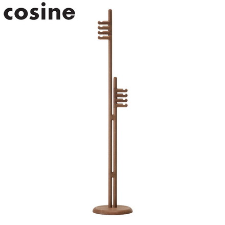 【日本製 コサイン cosine コートスタンド ツインタイプ ウォルナット】 コート 衣類収納 ポールハンガー