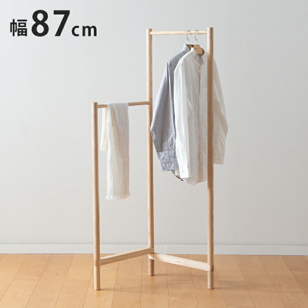 【日本製 コンビラック 北海道産 タモ材】 オイル仕上げコンビ ラック 折りたたみ 洗濯物 物干し コート掛け