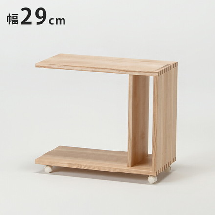 【日本製 ワゴンテーブル 北海道産 タモ材】 サイドテーブル ナイトテーブル テーブル ワゴン 収納 オイル仕上げ