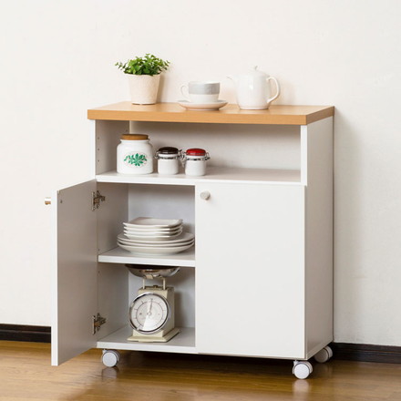 日本製 キッチンカウンター キッチンワゴン 幅60cm キャスター付き スリム 収納 大容量 キッチン収納 簡易デスク