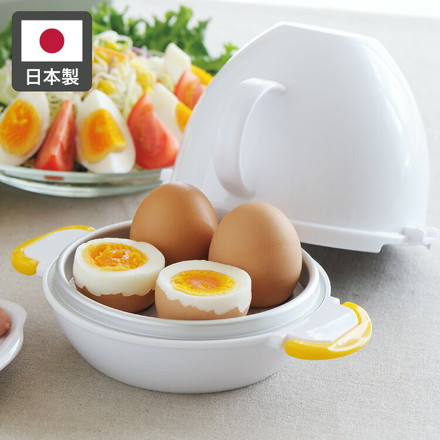 曙産業 日本製 レンジでらくチン!ゆでたまご4個用 電子レンジで簡単 ゆで卵メーカー RE-279 電子レンジ調理 簡単 半熟 茹で卵 余熱調理 フタは安全2点ロック アケボノ
