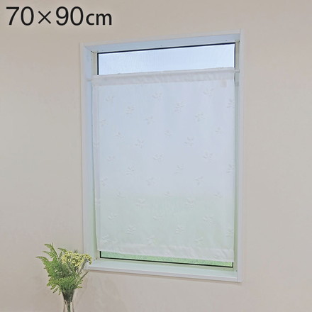 日本製 小窓レースカーテン 約巾70cm×丈90cm 小窓 出窓 カフェカーテン 遮熱 断熱 UVカット 目隠し