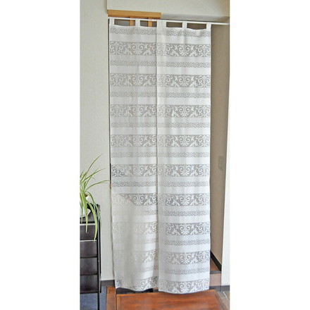 日本製 幅と丈を調整できるのれん 幅45cm×丈250cm 2枚入り 暖簾 仕切り マルチボーダー オーナメント