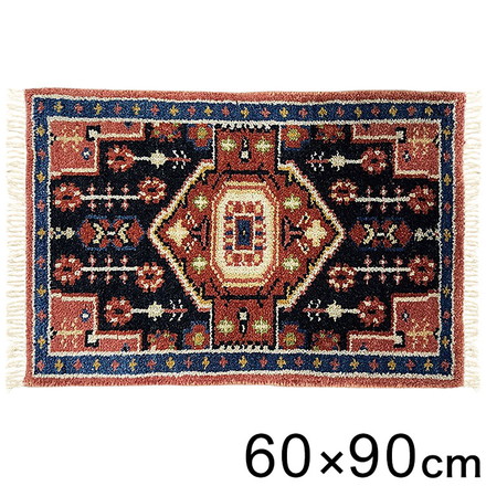 60×90トライバルマットMADRAS インテリア ラグ カーペット ラグマット ラグカーペット リビング 絨毯 玄関マット 玄関