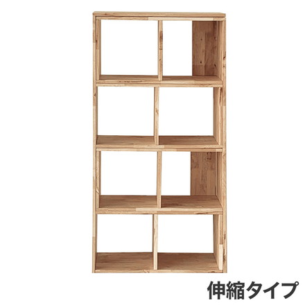 伸縮ラック オープン収納 コーナー収納 天然木 木製 シンプル ナチュラル 仕切り コレクション NATURAL