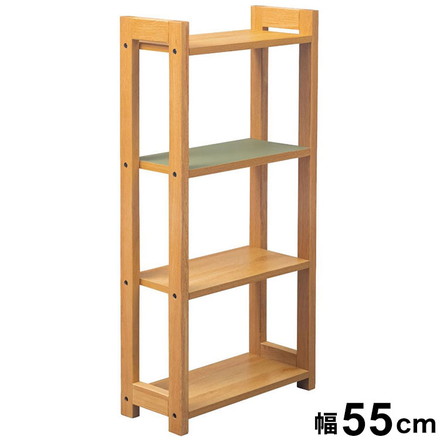 55シェルフ リノ ピスタチオグリーン ラック 書棚 ブックシェルフ 本棚 オープンラック 教科書 収納棚 勉強机