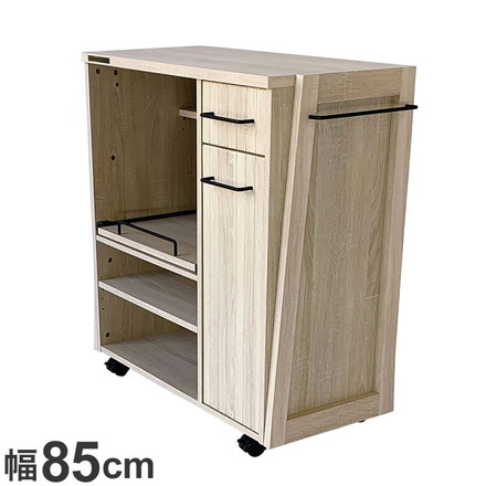 レンジボード 幅85cm キャスター付き 木目調 シンプル