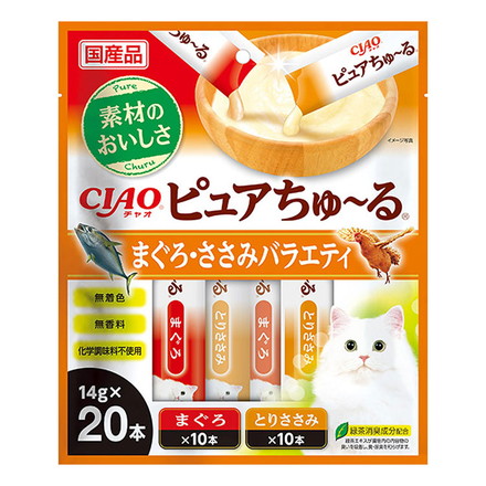 いなば ピュアちゅ~る まぐろささみバラエティ 14g×20本