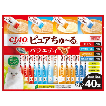 いなば ピュアちゅ~る バラエティ 40本入り