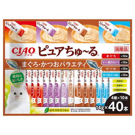 いなば ピュアちゅ~る まぐろかつおバラエティ 40本入り