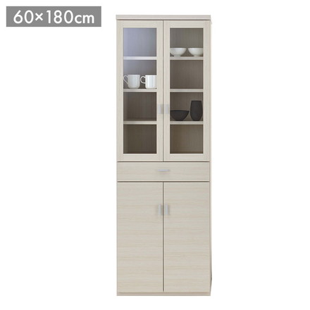 フナモコ スマートキッチン 食器棚 SKS-60K ホワイトウッド ホワイト 木目 食器棚 キッチンボード 食器収納