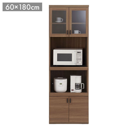 フナモコ スマートキッチン レンジボード SKD-61R リアルウォールナット ブラウン 木目 幅60 高さ180cm