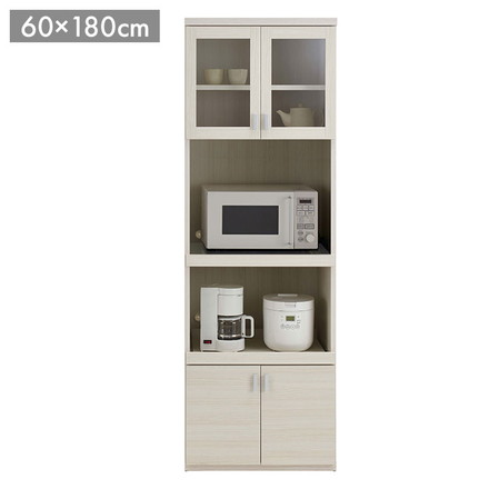 フナモコ スマートキッチン レンジボード SKS-61R ホワイトウッド ホワイト 木目 幅60 高さ180cm