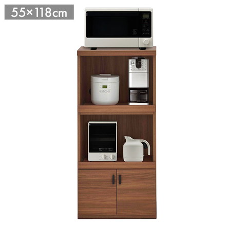 フナモコ スマートキッチン レンジカウンター SRD-56C リアルウォールナット ブラウン 木目 幅55 高さ118cm