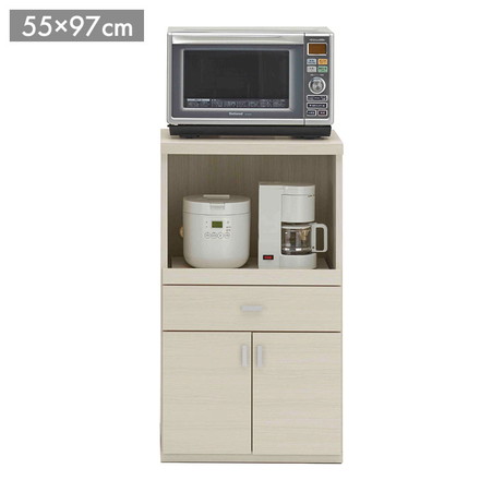 フナモコ スマートキッチン レンジカウンター SRS-55LC ホワイトウッド ホワイト 木目 幅55 高さ97cm