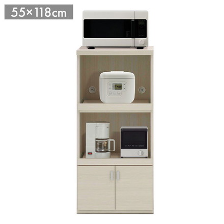 フナモコ スマートキッチン レンジカウンター SRS-56C ホワイトウッド ホワイト 木目 幅55 高さ118cm