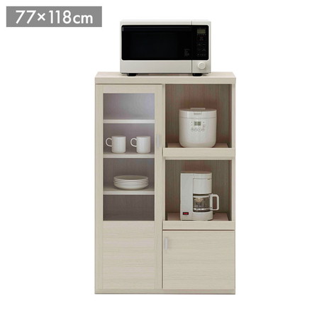 フナモコ スマートキッチン ハイカウンター SRS-76C ウッド ホワイト 木目 幅77 高さ118cm