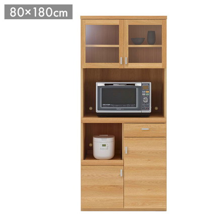 フナモコ スマートキッチン レンジボード SKC-81R キャナルオーク ナチュラル 幅80 高さ180cm