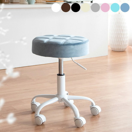 昇降スツール ラウンドタイプ Efirica エフィリカ レザータイプ キャスター付き ガス圧昇降式 丸椅子 スツール アクアブルー