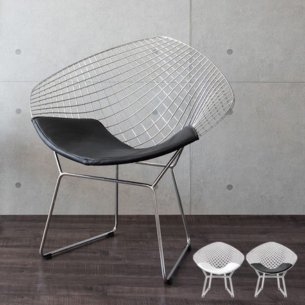 ハリー・ベルトイア ダイヤモンドチェア リプロダクト ワイヤーメッシュチェア デザイナーズチェア ミッドセンチュリー ブラック