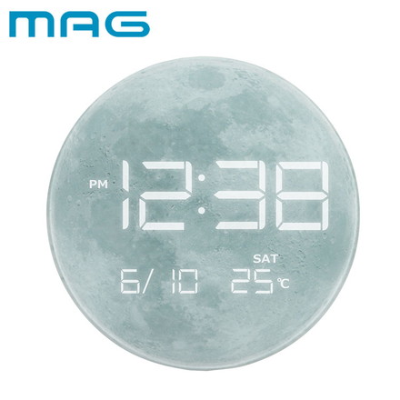 MAG マグ 置き時計 LED デジタル AC電源 月 星 インテリア 夜見える 光る 温度計