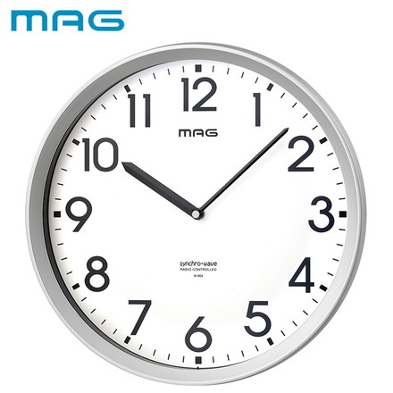 MAG 掛け時計 壁掛け時計 グリーン購入法適合商品 電波時計 アナログ 電池寿命5年 防災 安全 プラスチック