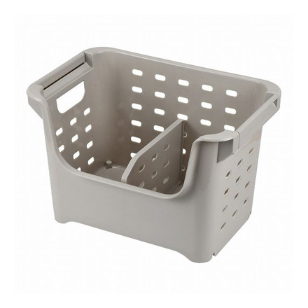 日本製 積み重ね ストッカー 仕切り付 ワームグレー LD-246 Style Storage