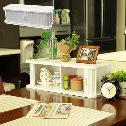 オスマック カウンター上収納 ジャバラ扉 幅60cm ホワイト 収納庫 キッチン ダイニング カウンター テーブル