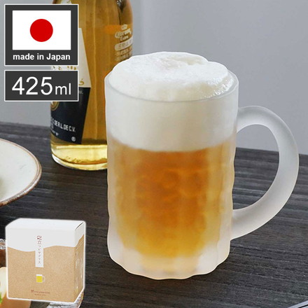 東洋佐々木ガラス 泡立つビヤグラス ジョッキ 425ml ギフトラッピング・化粧箱入 食洗機対応