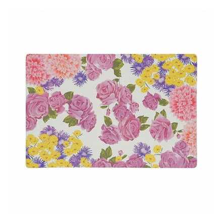 ベストコ 玄関マット 室内 60×90cm お手入れ簡単 防炎 防カビ 抗菌 防臭 フラワリー 花柄 ND-5191