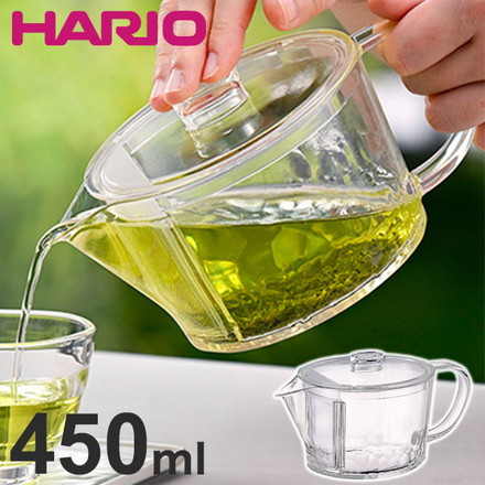 HARIO ハリオ フィルターイン急須 晶 450ml 日本製 洗いやすい 割れない トライタン 急須 ティーポット ティーサーバー ポット 透明 クリア 食洗機対応 フィルター付き トライタン 結晶柄 FIK-45-T