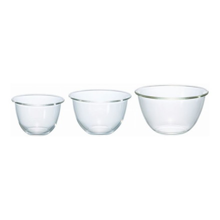 HARIO ハリオ 耐熱ガラス製ボウル3個セット MXPN-3704 満水容量S/900ml M/1500ml L/2200ml 深型 ミキシングしやすい 耐熱ガラス ボウル 3点セット