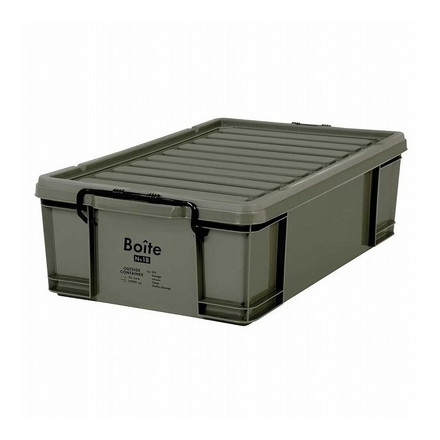 ベストコ コンテナボックス 収納 XL ロー 50L カーキ MA-4109 Boite
