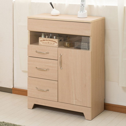 FAX台 幅60 ナチュラル 電話台 ルーター収納 チェスト 木目 キャビネット シンプル 玄関 リビング コンパクト