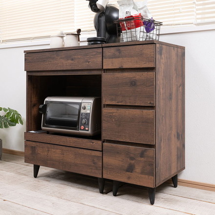 arizona キッチンカウンター 幅90 ビンテージ ヴィンテージ コンパクト 家電収納 家電ラック