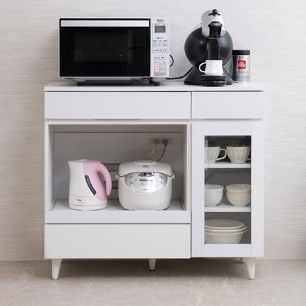 whiteliv キッチンカウンター 幅90 ビンテージ ヴィンテージ コンパクト 家電収納 家電ラック