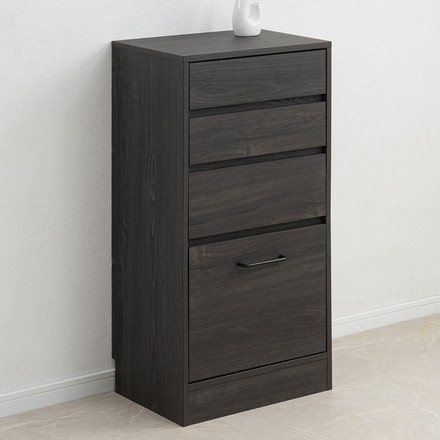 Blacker 引戸式カウンター下収納チェスト 幅45 4段 ブラック キッチン キッチン収納 ダイニング カトラリー