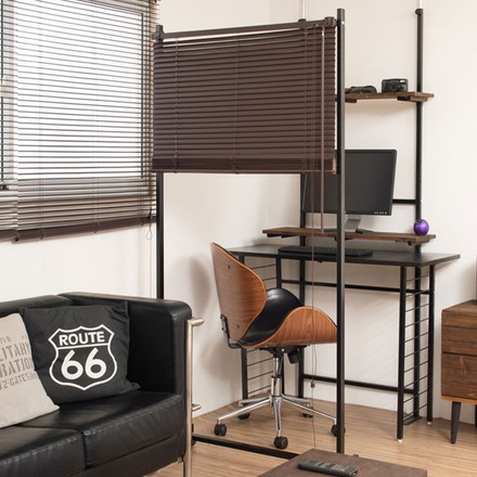 Bright キャスター付きブラインドパーテーション シングル キャスター 調光 ヴィンテージモダン 間仕切 オシャレ