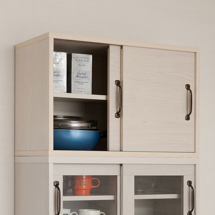 Late キッチンボード用上置き 幅60 ホワイト 木目 カップボード 食器棚 レンジ台 レンジボード ラック