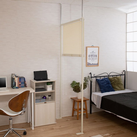 ブラインド パーテーション シングルタイプ ホワイト シングル オフィス つっぱり 間仕切り