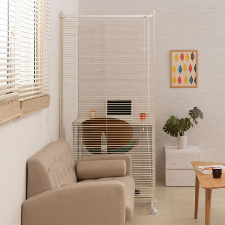 ブラインド パーテーション 幅90 キャスター付き ホワイト 間仕切り 調光 オフィス