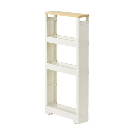 リセ スーパースリムラック 幅12 4段 マルチ ウッド 隙間収納 すきま収納 日本製 JEJアステージ キッチン ストッカー スリム ランドリー収納 洗面所 キッチン収納