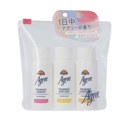 アグリー フレグランス ヘア&ボディミニセット 便利 外泊時 ジム 入浴 香り 約10回 1 週間程度 旅行 シャンプー